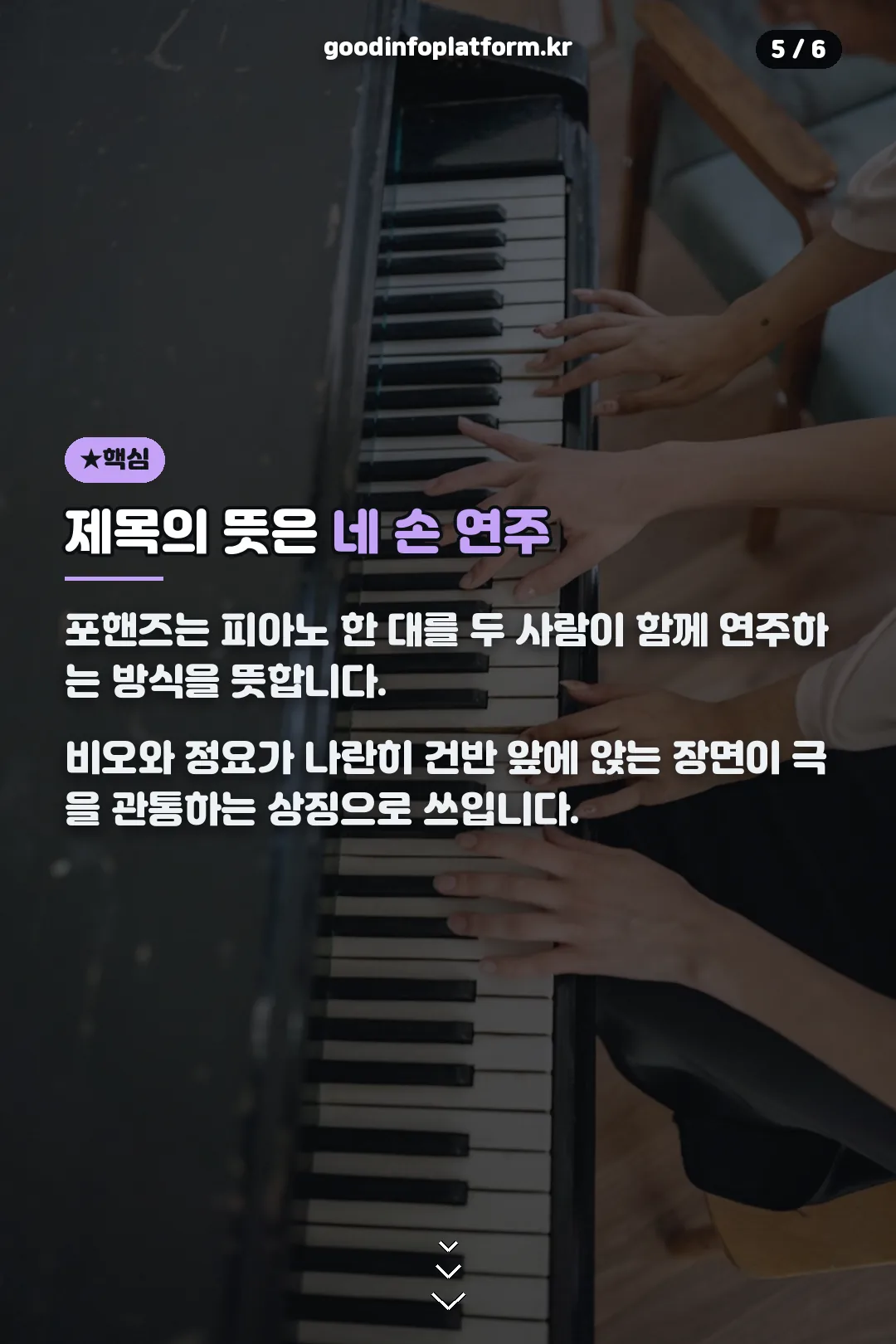 제목 네 손 연주의 뜻