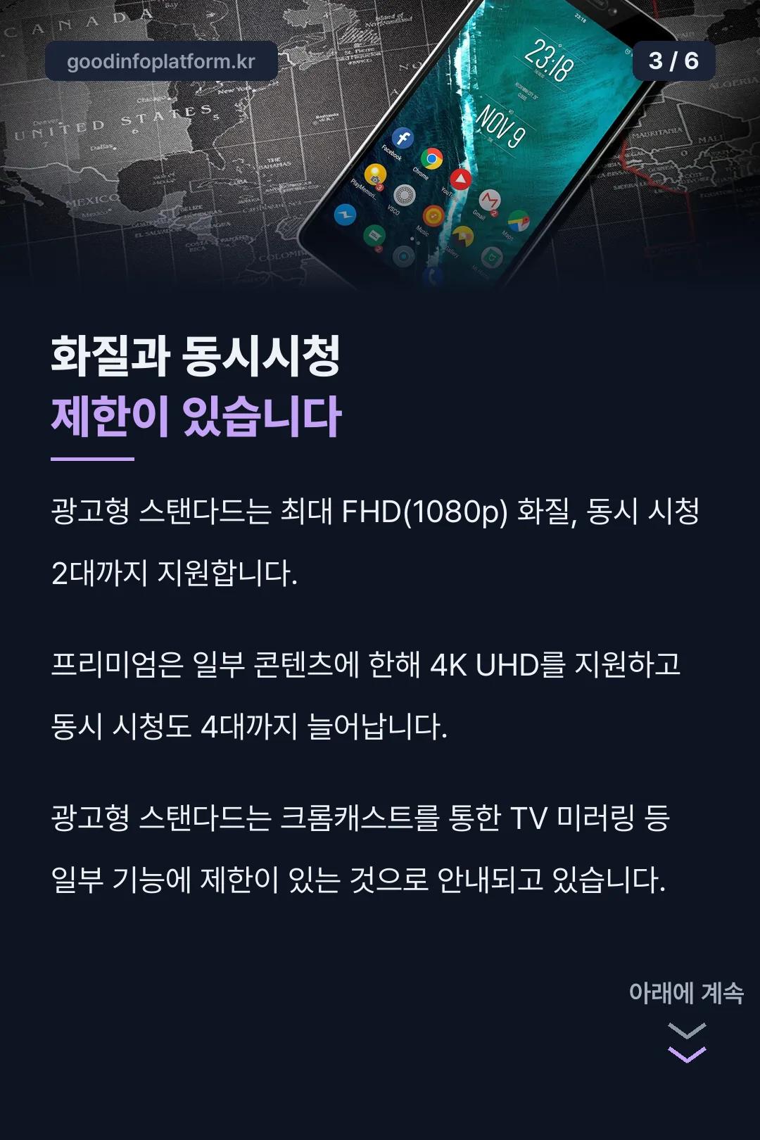 화질·동시시청 안내
